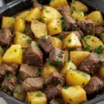 Slow Cooker Steak and Cheddar Potato Casserole