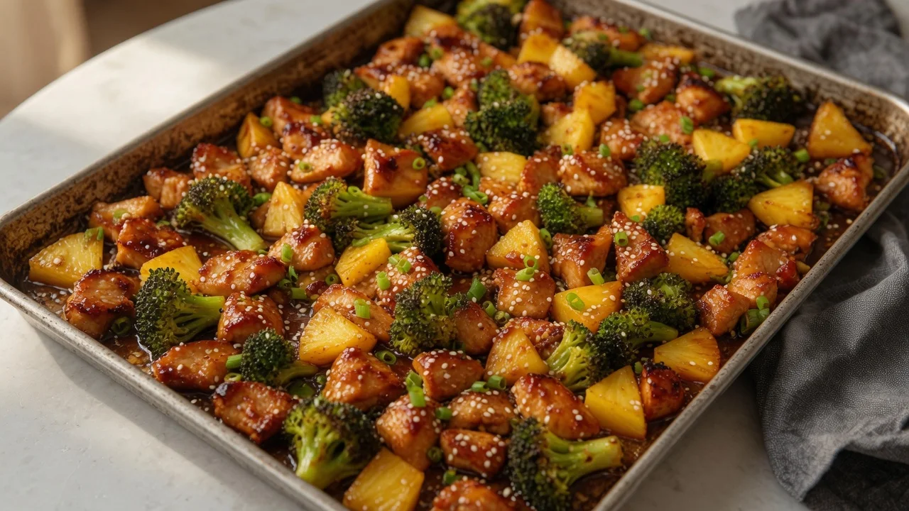 Teriyaki Sheet Pan Pineapple Chicken