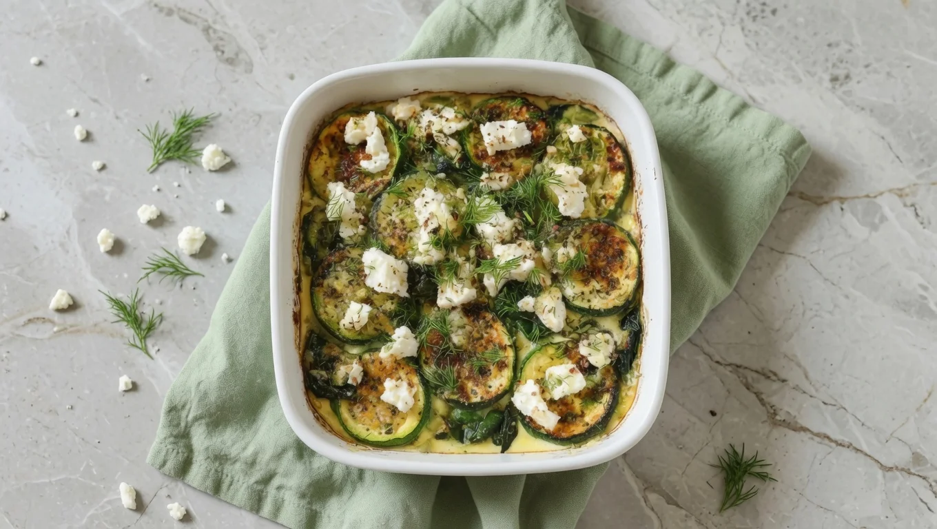 Zucchini Spinach Feta Casserole